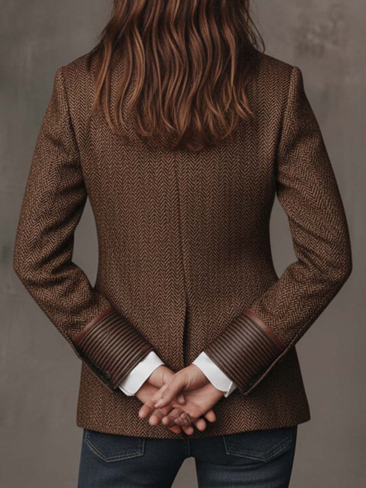 Gisèle | Chevron Print Paneled Blazer