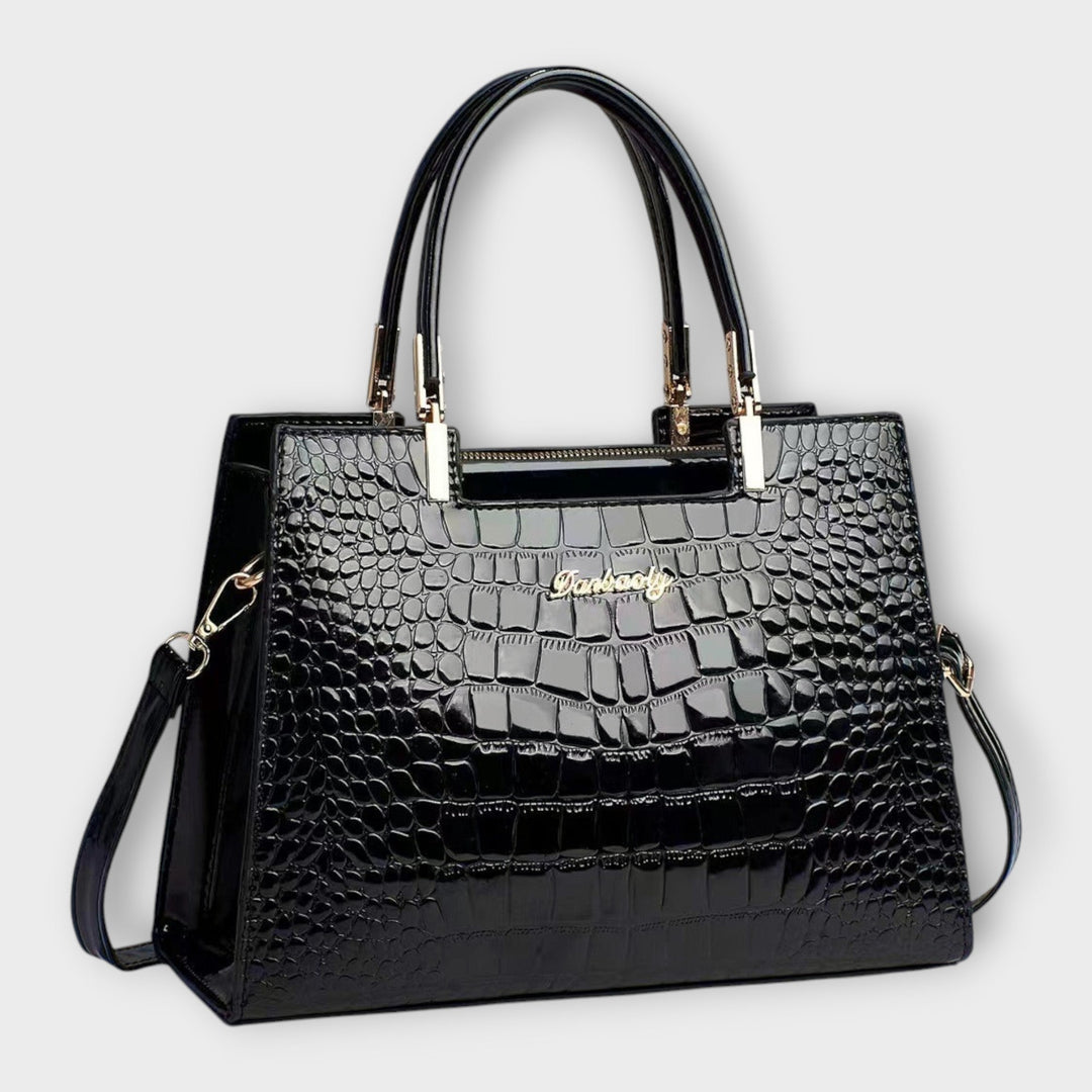Maison Verdelle - Handbag with Glossy Crocodile Leather Pattern