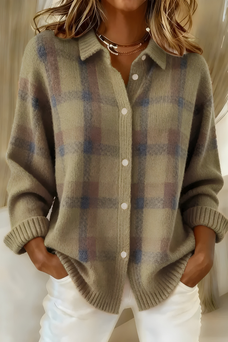 Candela | Checkered Knit Jacket