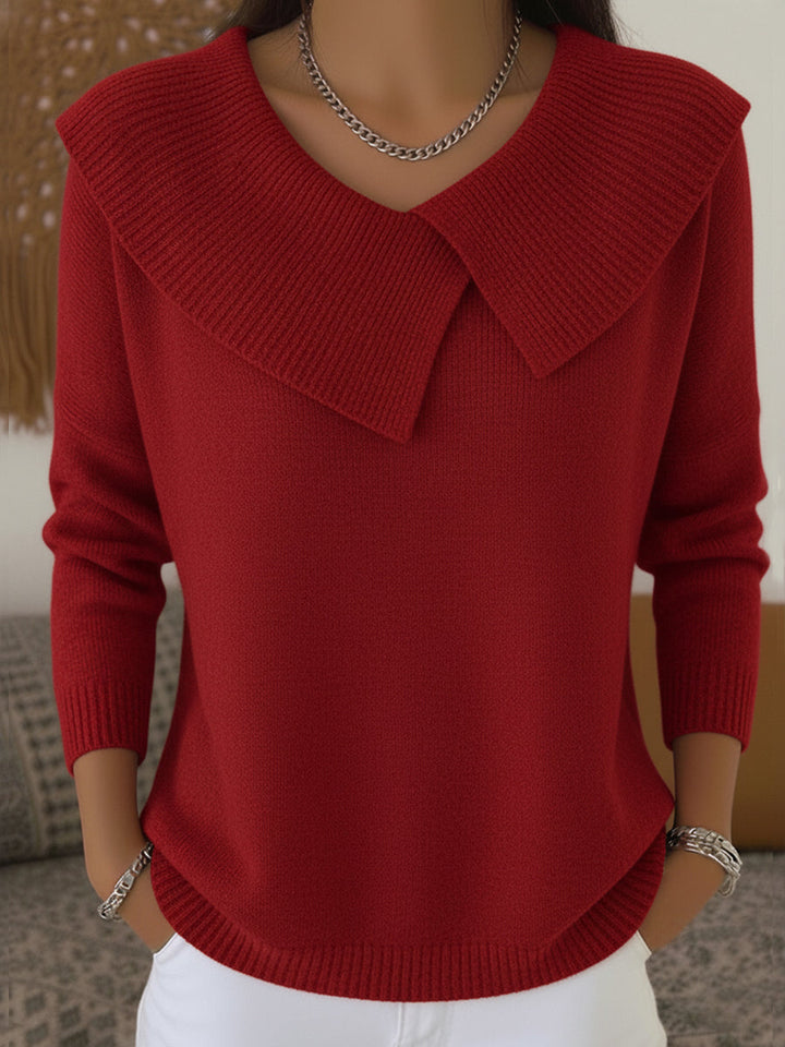 Soledad | Warm Jersey with Turned-Up Collar