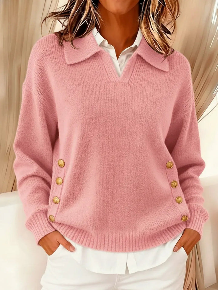 Vicenta | Polo Neck Sweater with Buttons