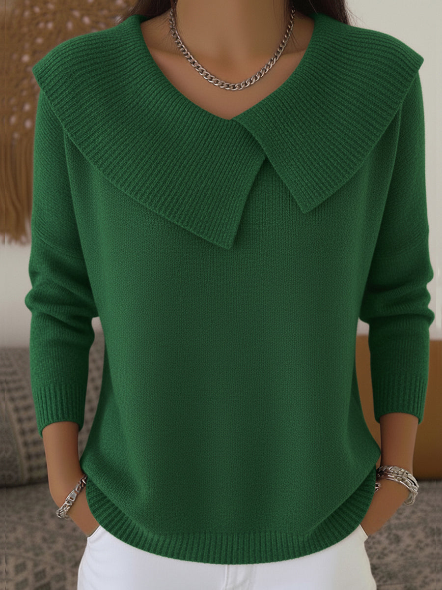 Soledad | Warm Jersey with Turned-Up Collar