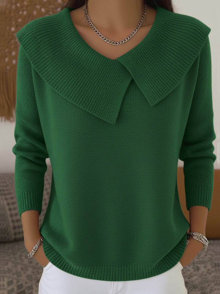 Soledad | Warm Jersey with Turned-Up Collar