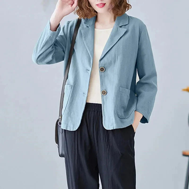 Korean Style Blazer Jacket – Lightweight Loose Fit for Spring &amp; Autumn