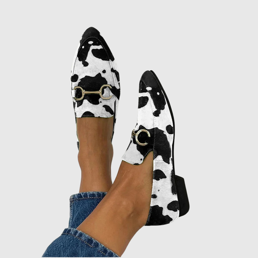 Anna | Printed Loafers with Buckle Detail