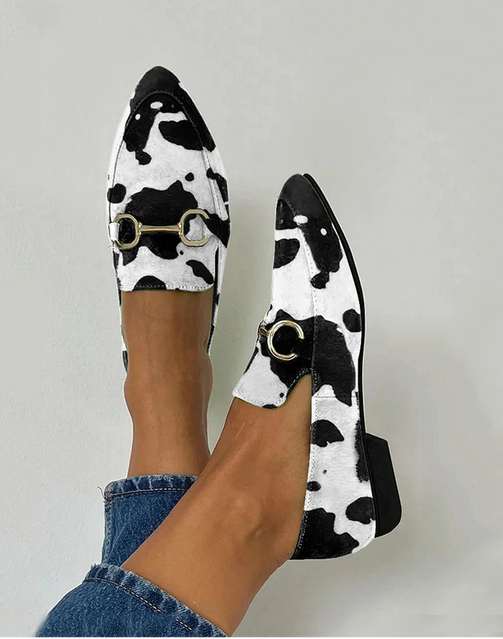 Anna | Printed Loafers with Buckle Detail