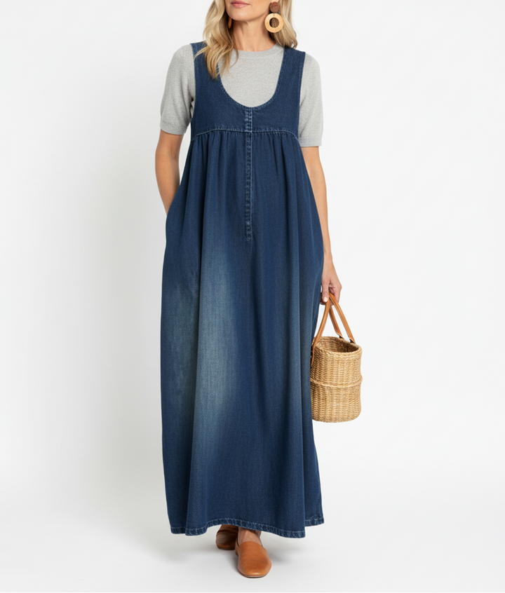 Avery - Relaxed Sleeveless Denim Maxi Dress
